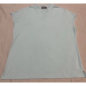 Felisou Women's Short Sleeveless‎ Shirt Blue  XL Golf Tennis Athletic Comfort